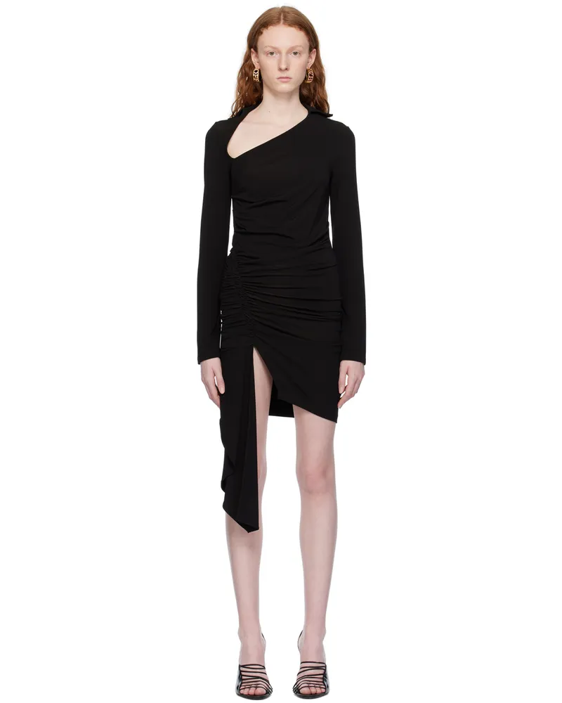 OFF-WHITE Black Asymmetrical Minidress Black