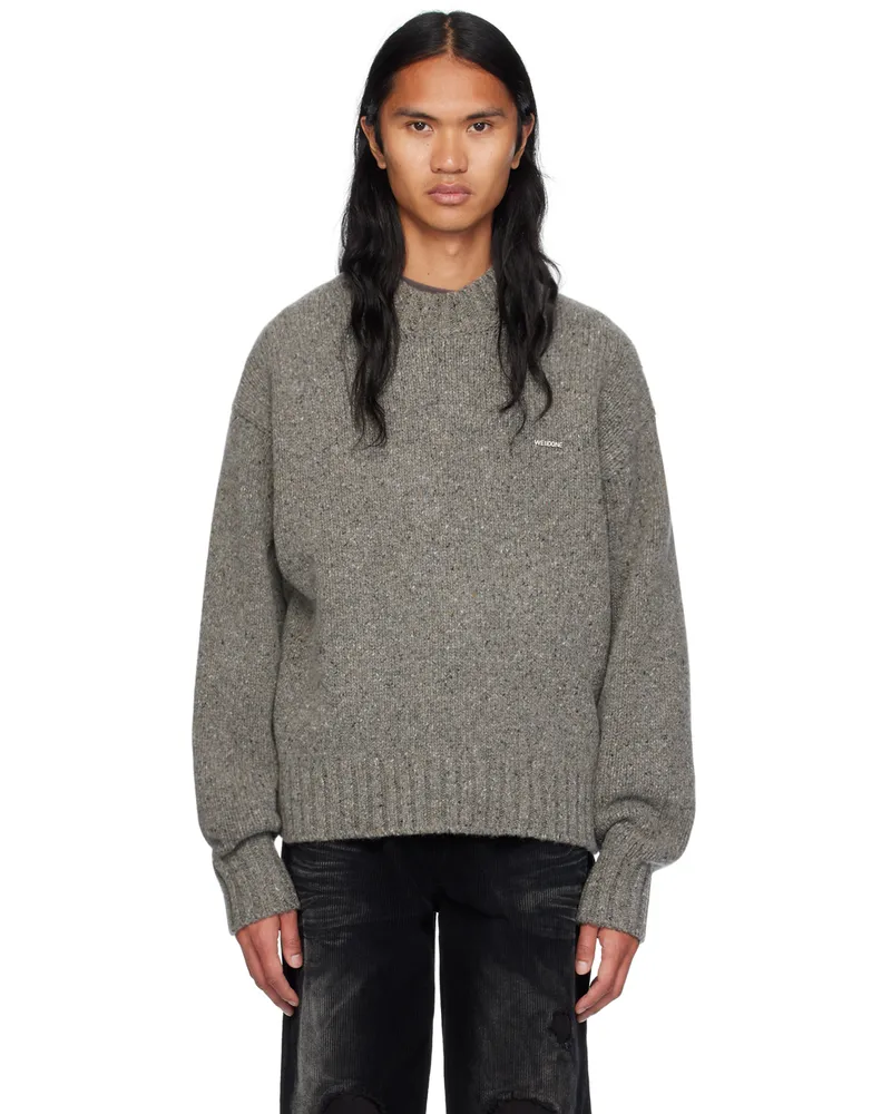 WE 11 DONE Gray Chunky Sweater Dark