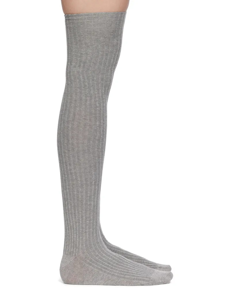 Baserange Two-Pack Black & Gray Overknee Socks Black