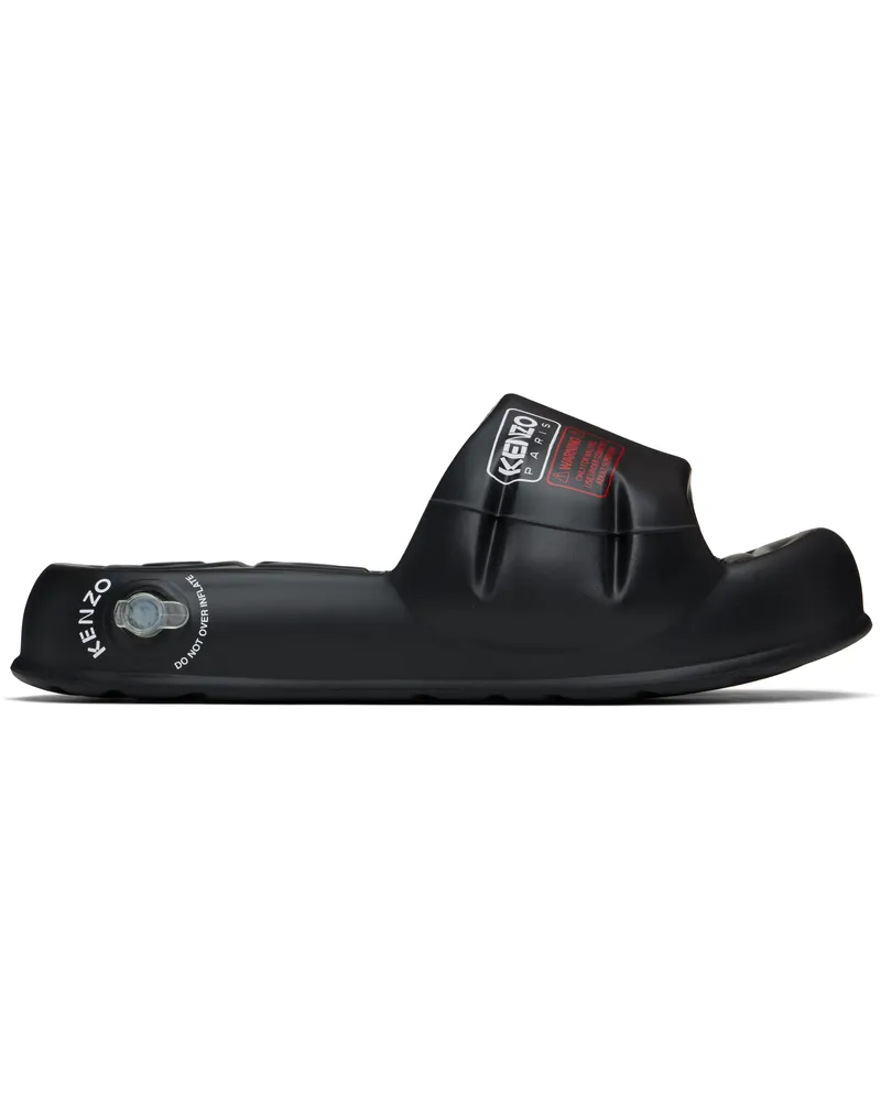 Kenzo Black Kenzo Paris 'KENZO-Splash' Pool Slides Black