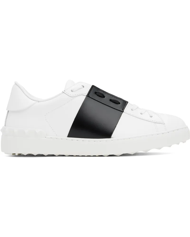 Valentino Garavani White & Black Calfskin Open Sneakers A01
