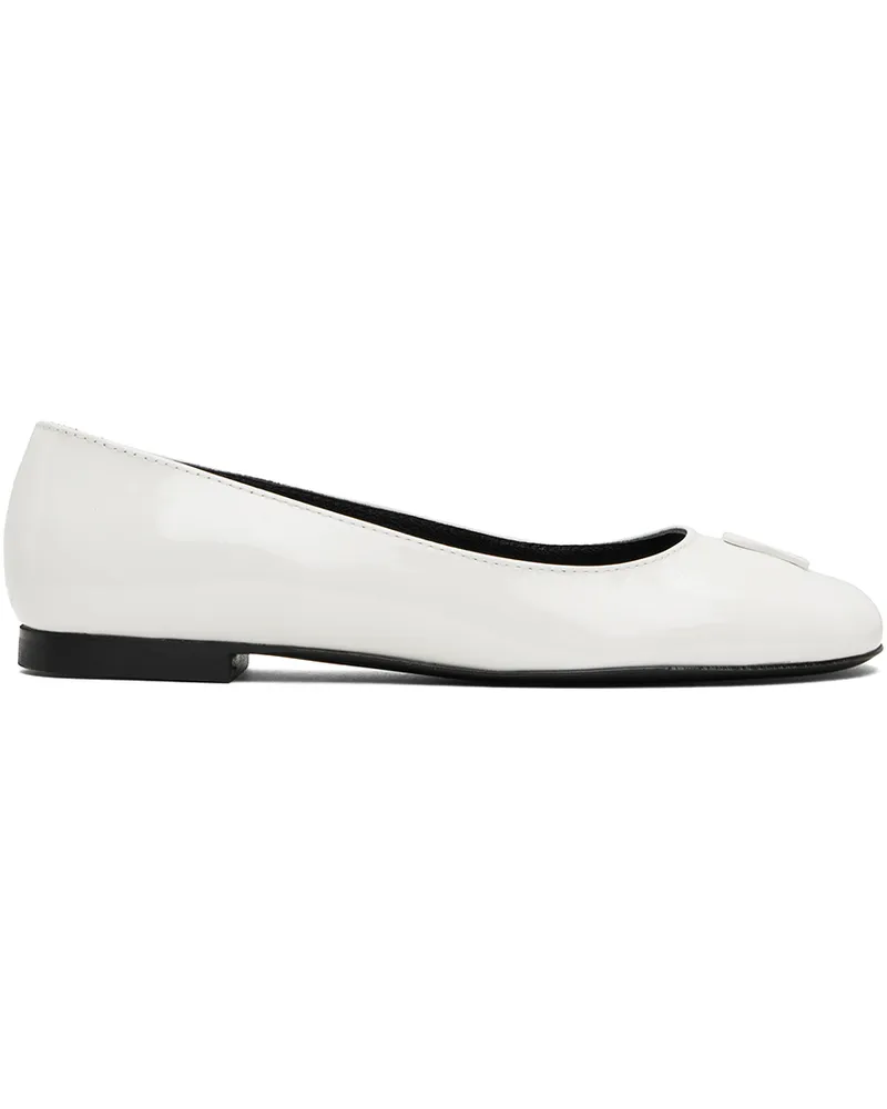 AMI Paris White Ami de Cœur Ballerina Flats Chalk