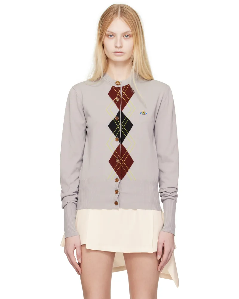 Vivienne Westwood Taupe Argyle Cardigan P401