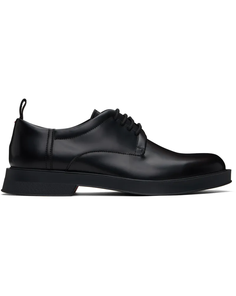 HUGO BOSS Black Brush-Off Leather Derbys 001-black