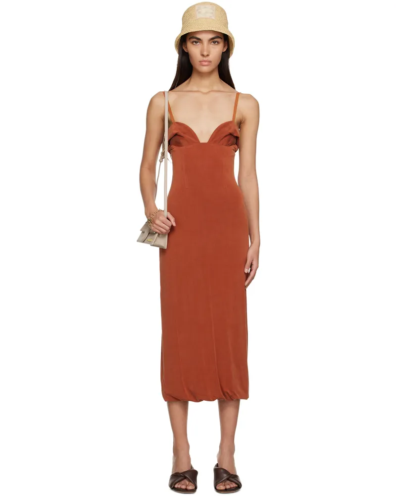 Jacquemus Orange Le Raphia 'La Robe Praia' Midi Dress 840
