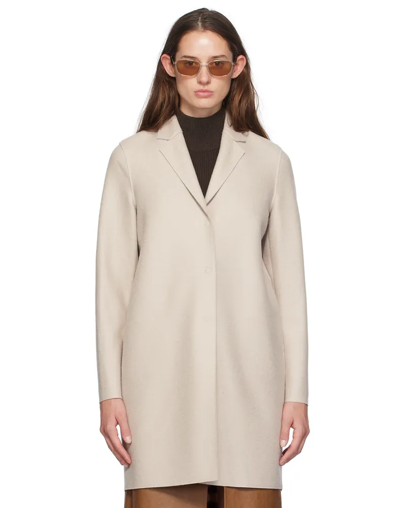 Harris Wharf London Off-White Cocoon Coat 412