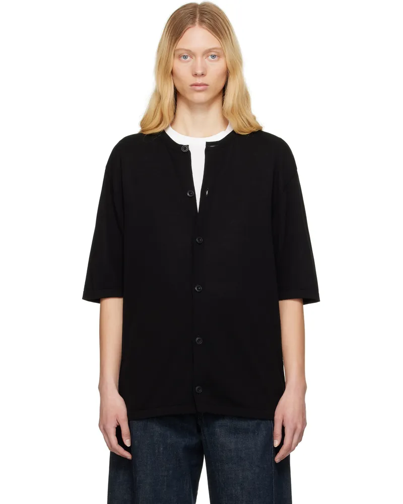 Christophe Lemaire Black Short Sleeve Overshirt Bk999
