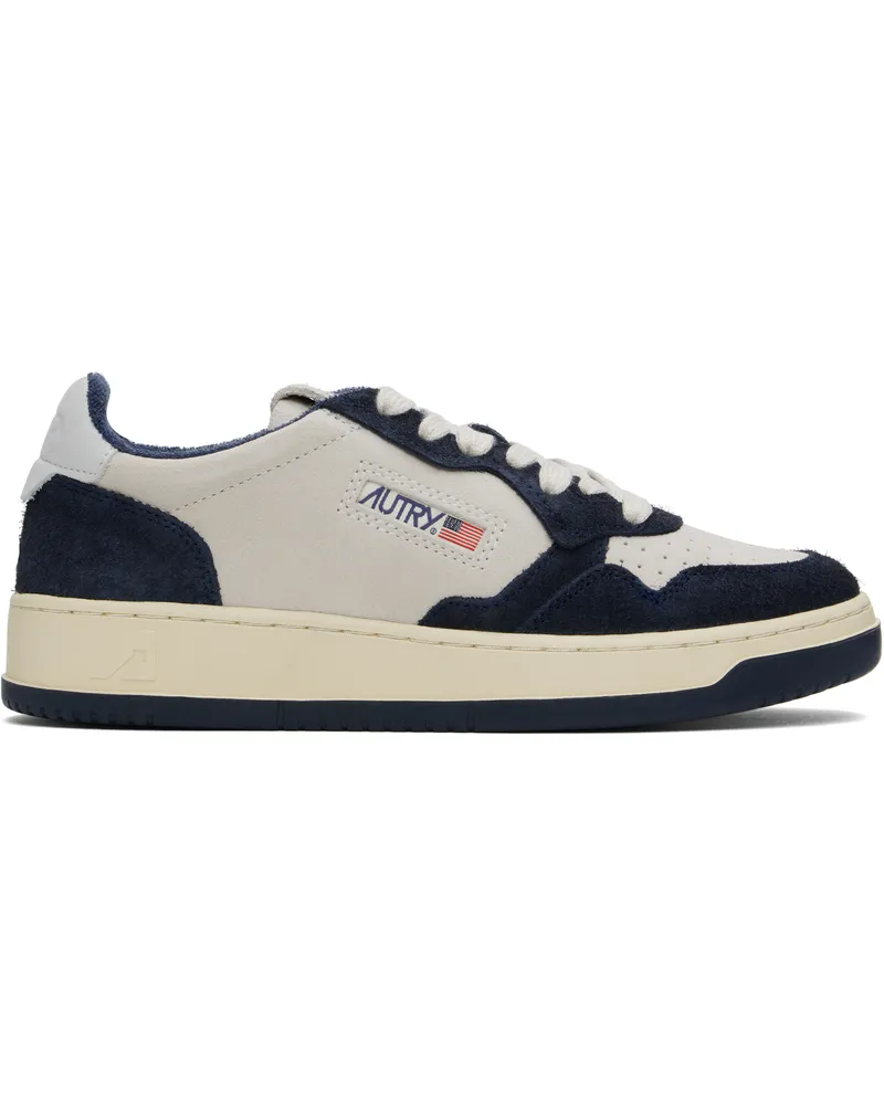 AUTRY Gray & Navy Medalist Low Sneakers Suede