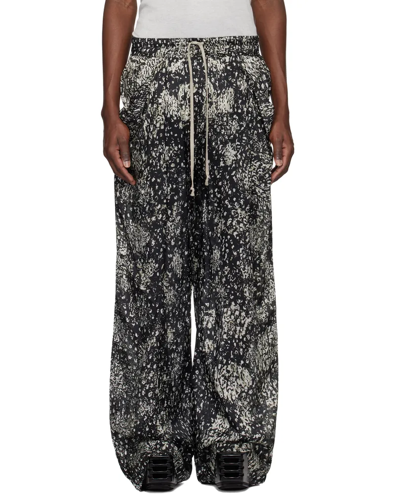 Rick Owens Black & Off-White Hollywood Lido Trousers 0908