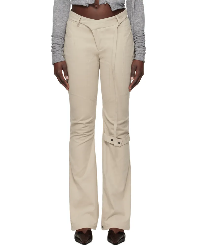 OTTOLINGER Beige Deconstructed Flared Chino Trousers Beige