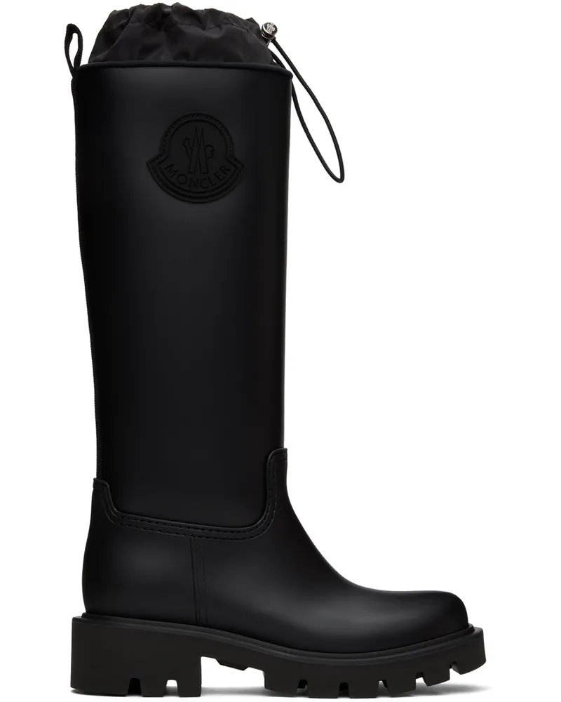 Moncler Black Kickstream High Rain Boots 999