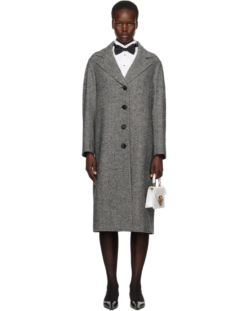 Dolce & Gabbana Gray Mixed Wool Coat S8030