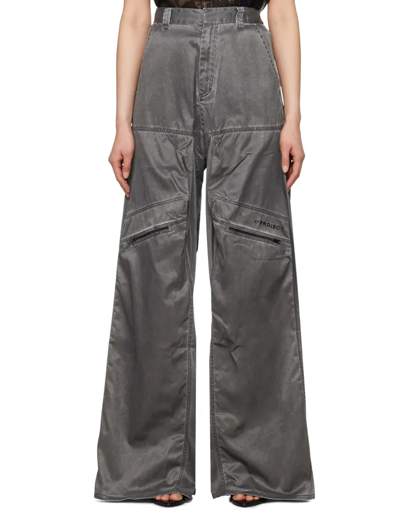 Y/PROJECT Black Pop-Up Trousers Washed