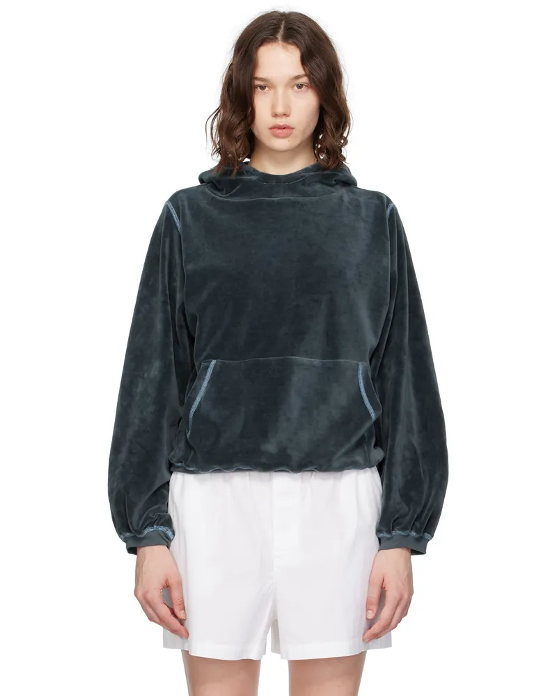 Baserange Blue Pillow Hoodie Petrolium
