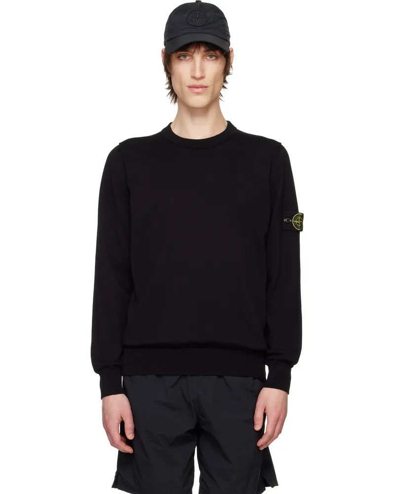 Stone Island Black Soft Organic Cotton Crewneck Sweater V0029