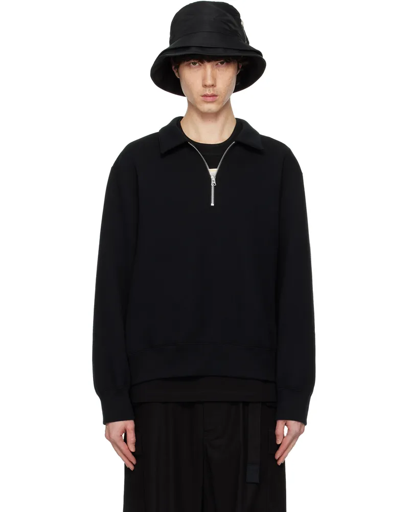 Sacai Black Sponge Sweat Polo 001
