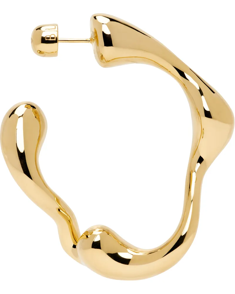 Maria Black Gold Splash Hoop Large Right Single Earring Goldplated