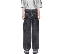 Black Fold-Up-Pocket Jeans