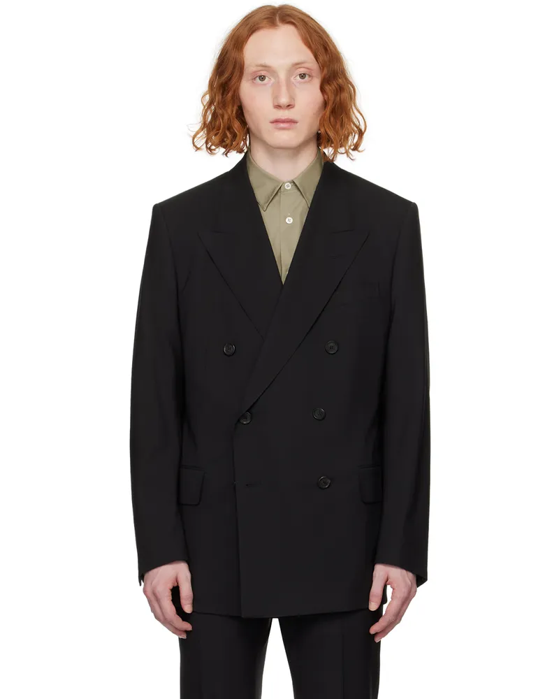 Dunhill Black Double-Breasted Blazer Black