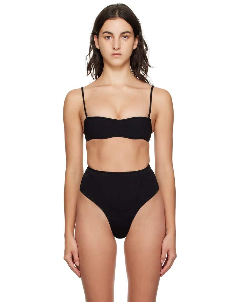 Thierry Mugler Black Corset Bikini Top 1999