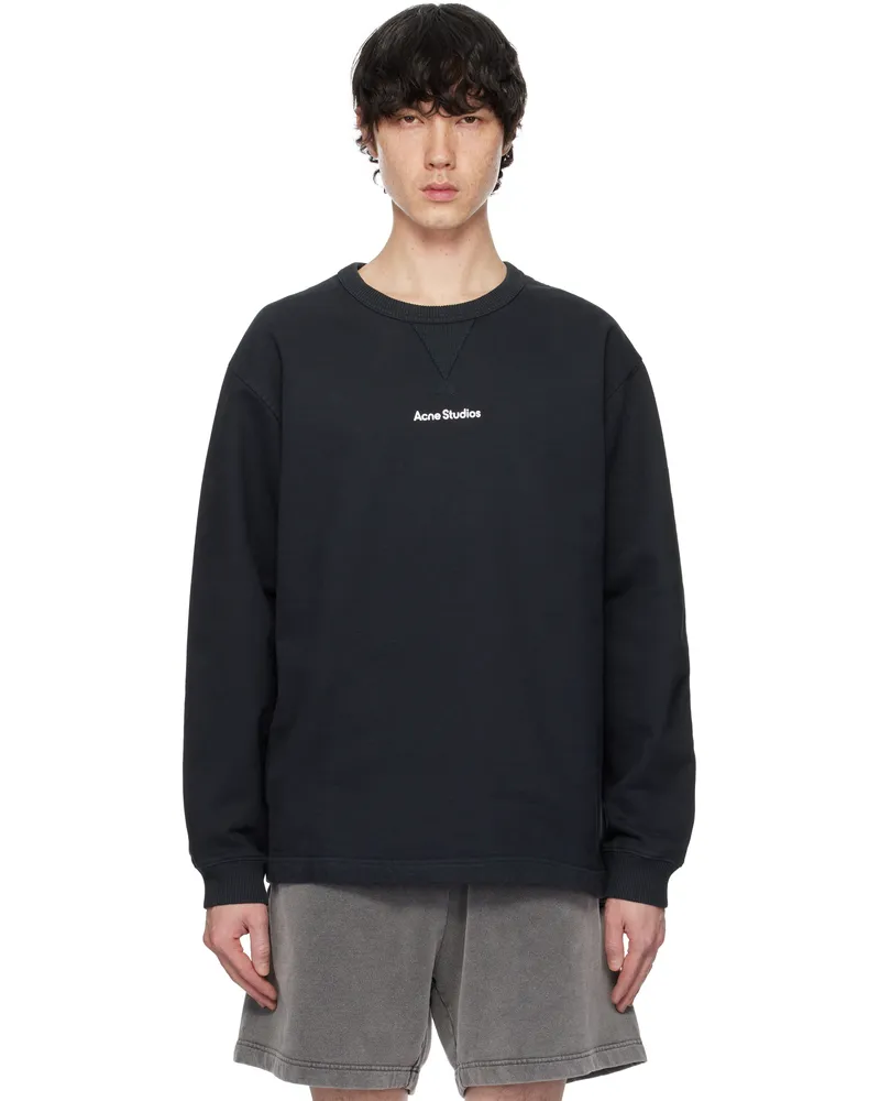 Acne Studios Black Logo Stamp Sweatshirt 900