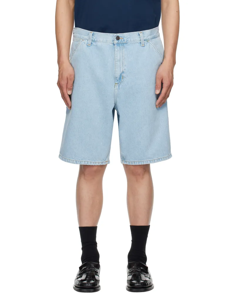 Carhartt WIP Blue Single Knee Denim Shorts 01a3