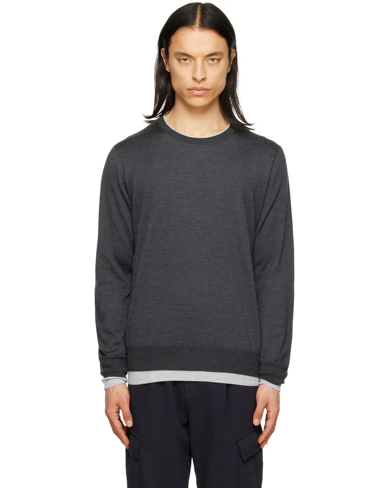 Gabriela Hearst Gray Wells Reversible Sweater Charcoal