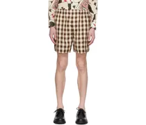 Brown & White Gilbert Check Shorts