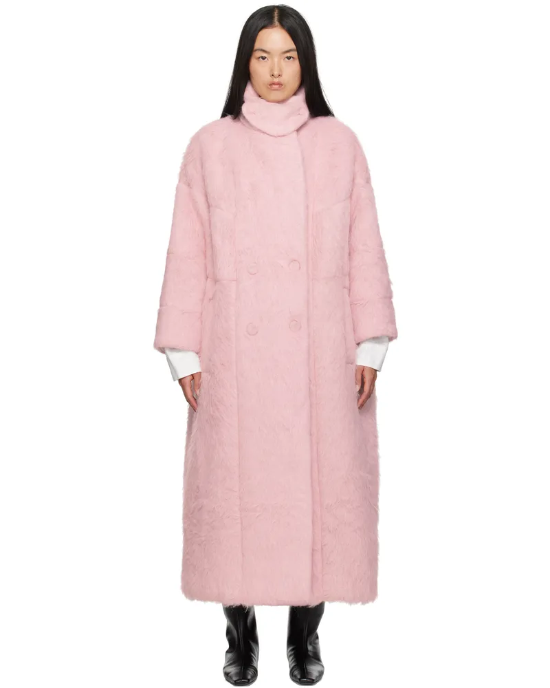 Dries van Noten Pink Long Cocoon Coat 305