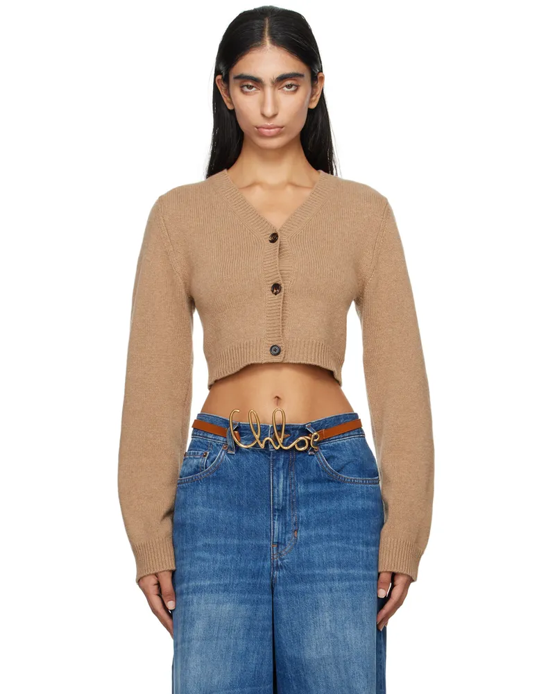 Chloé Tan Cropped Cardigan 214