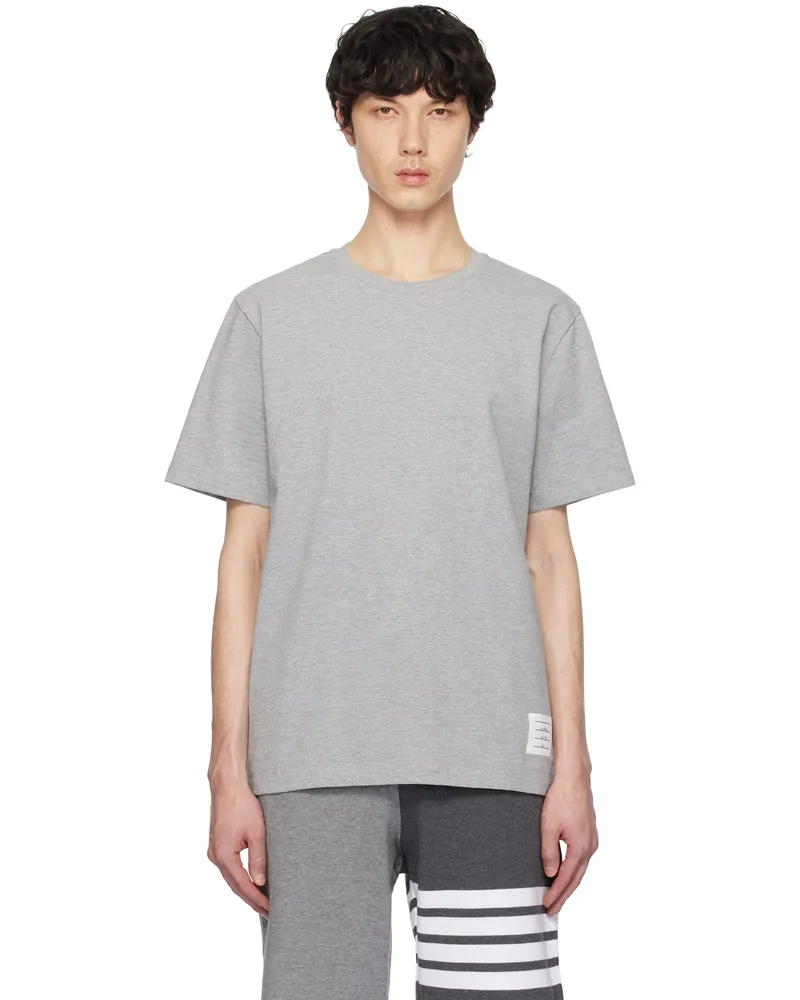 Thom Browne Gray Jersey Relaxed Side Slit T-shirt 055