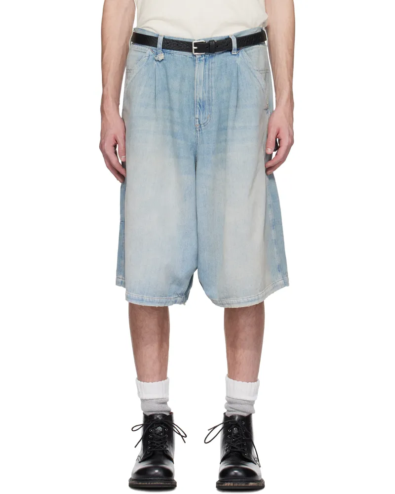 R13 Blue Jesse Carpenter Denim Shorts Toni
