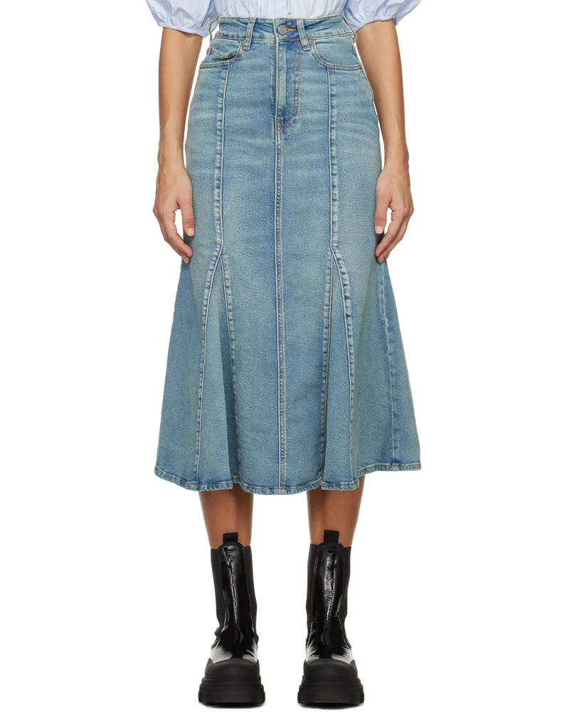 Ganni Blue Tint Denim Maxi Skirt 091