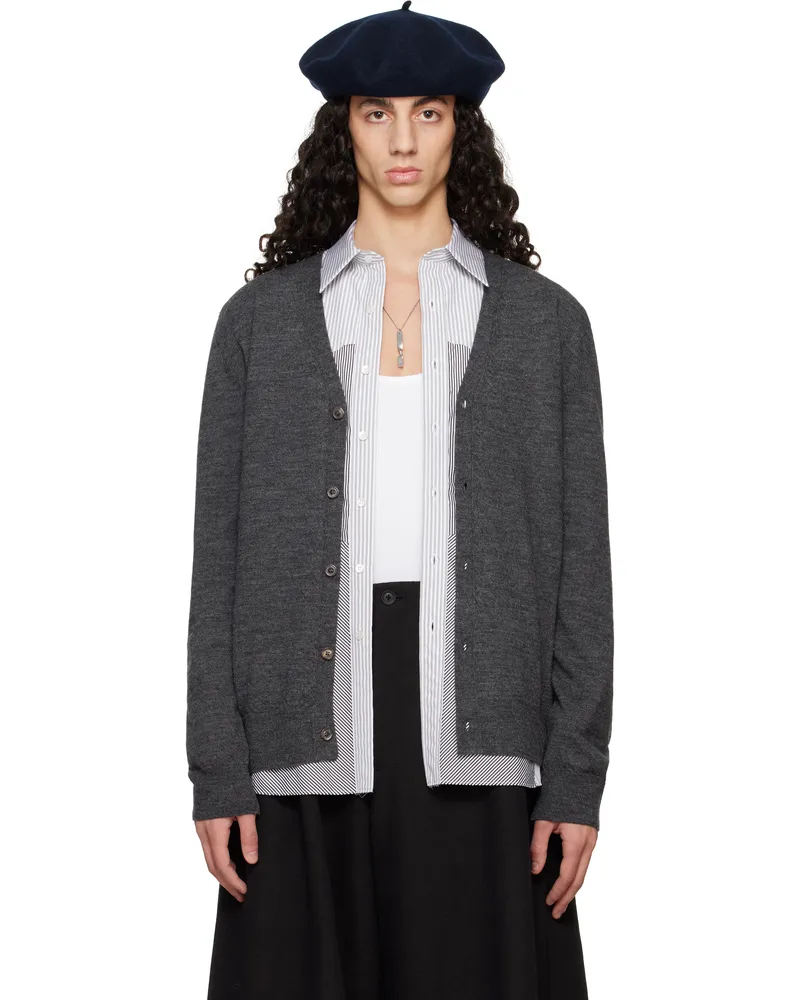 Maison Margiela Gray Elbow Patch Cardigan 859m