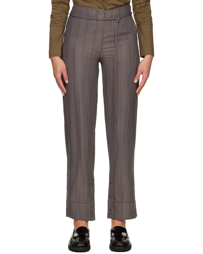 Ganni Gray Drapey Trousers 053