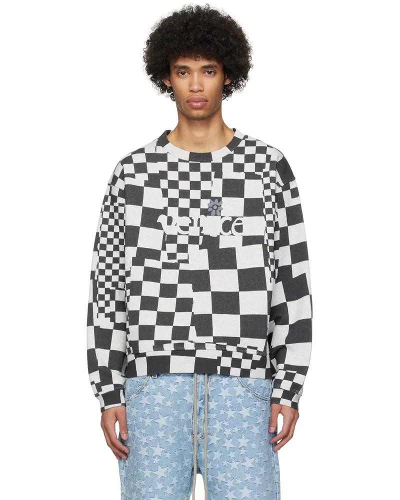 ERL Gray 'Venice' Sweatshirt Checker