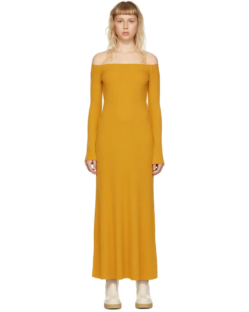 Chloé Yellow Wool Maxi Dress 780