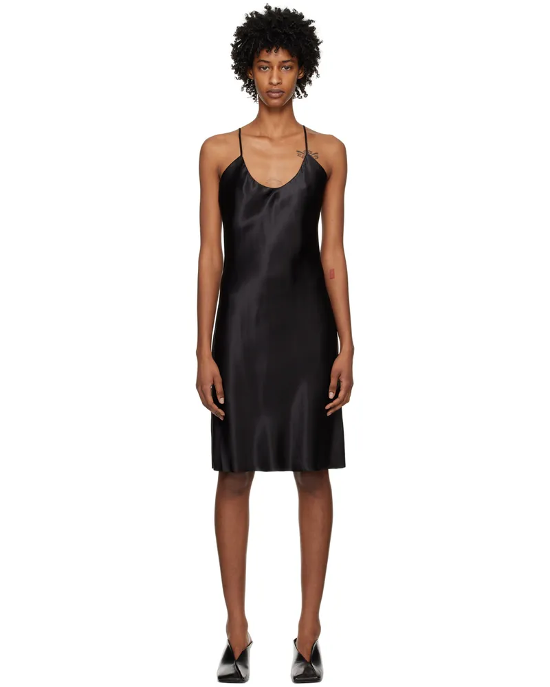 GIA STUDIOS Black V-Neck Minidress Black