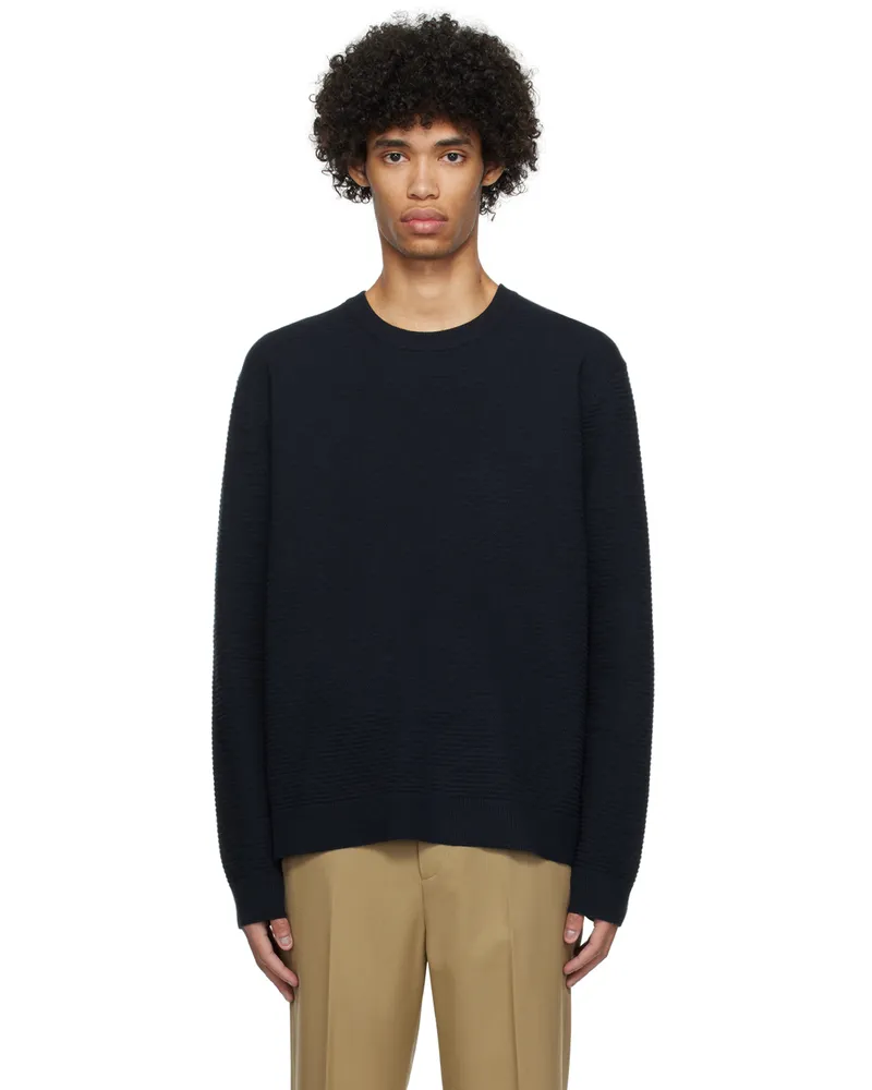 SOLID HOMME Navy Crewneck Sweater 603n
