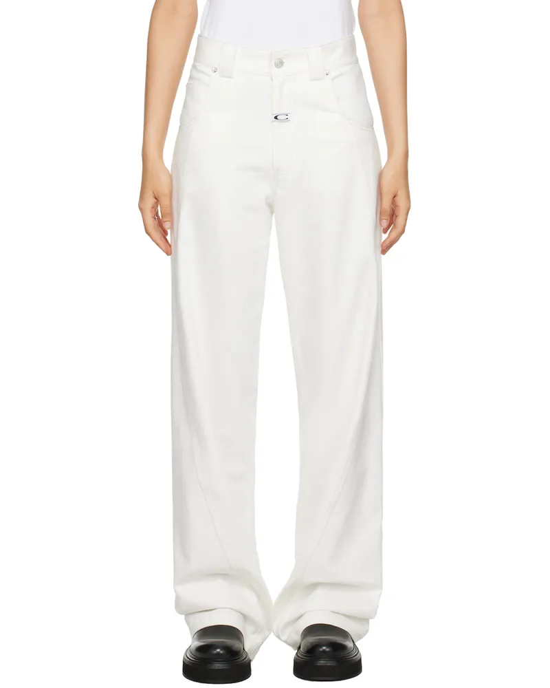 Commission White Twisted Jeans Snow