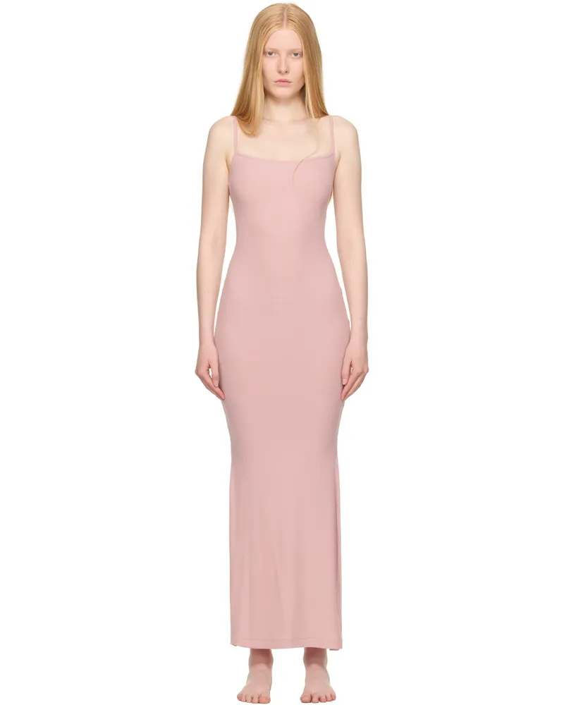 SKIMS Pink Soft Lounge Long Slip Maxi Dress Morganite