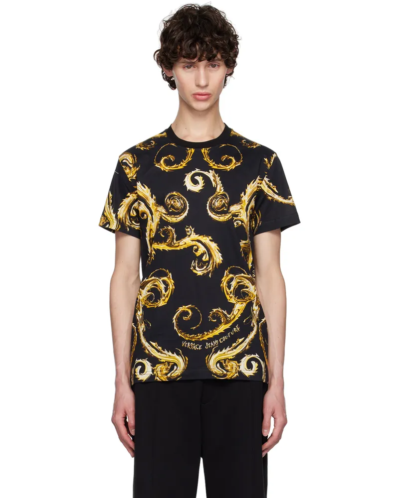 Versace Jeans Black Chromo Couture T-Shirt Eg89-black