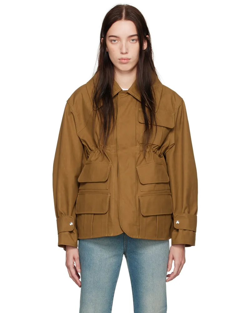 Victoria Beckham Tan Patch Pocket Utility Jacket Toffee