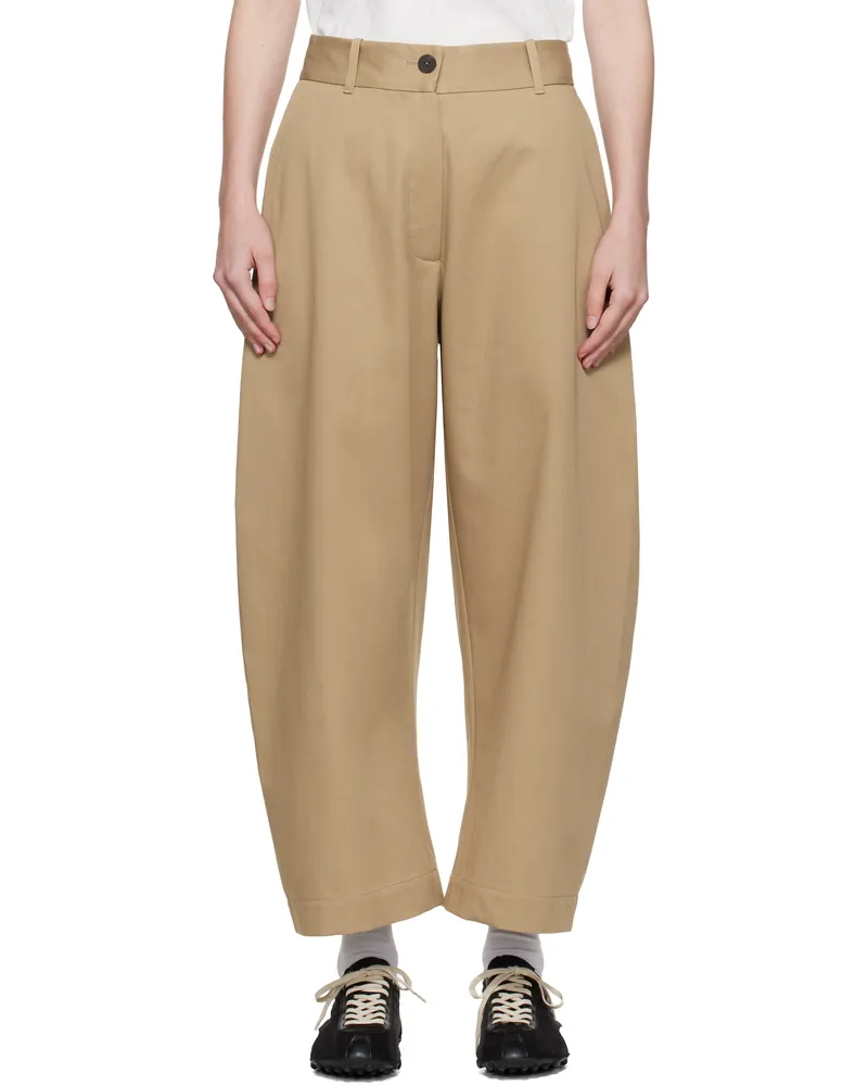 Studio Nicholson Tan Chalco Twill Trousers Reed