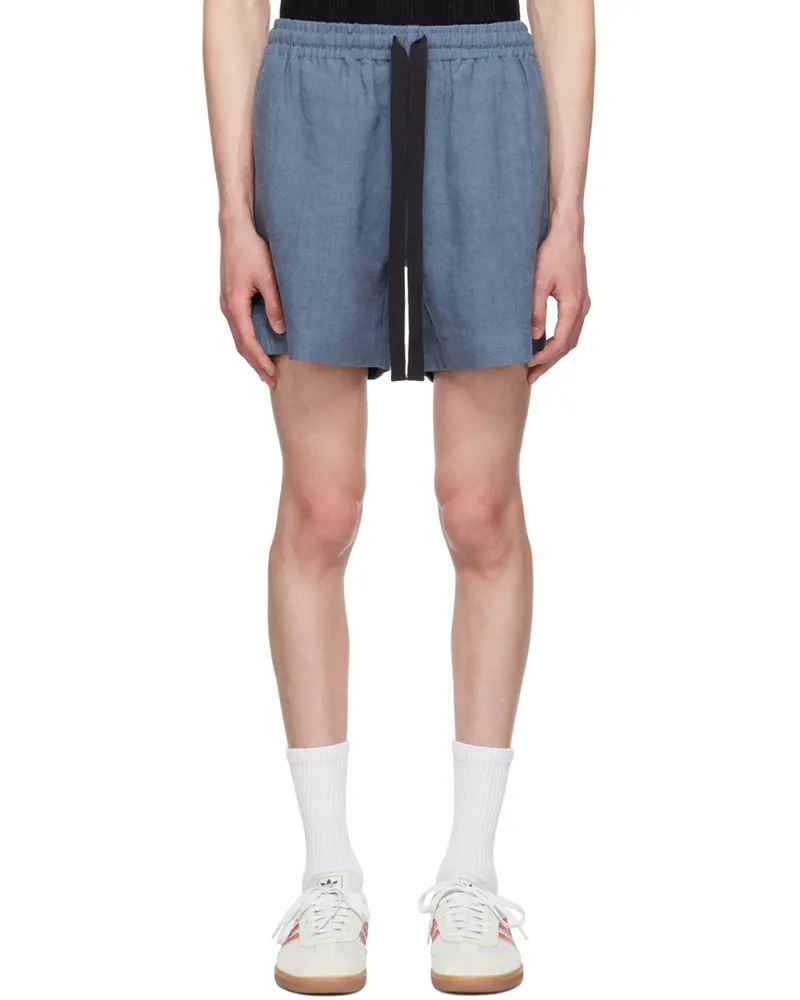 COMMAS Blue Linen Lounge Shorts Blue