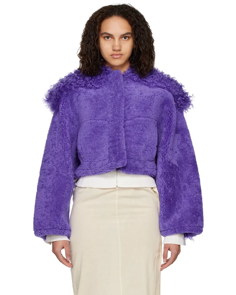 Jacquemus Purple Le Papier 'La Veste Piloni' Shearling Jacket 650