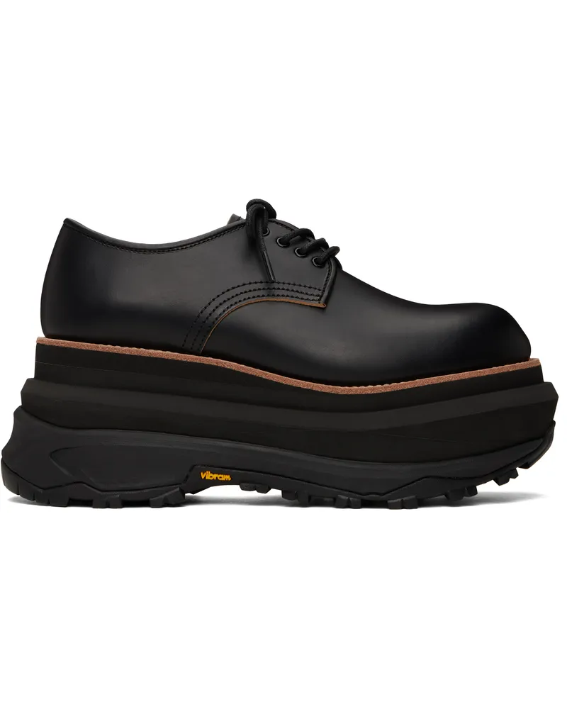 Sacai Black Leather Oxfords 001