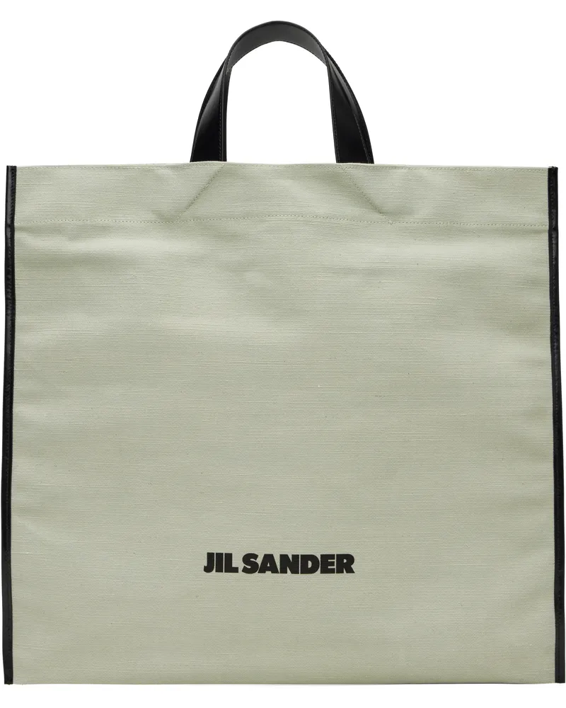 Jil Sander Green Border Book Square Tote 449