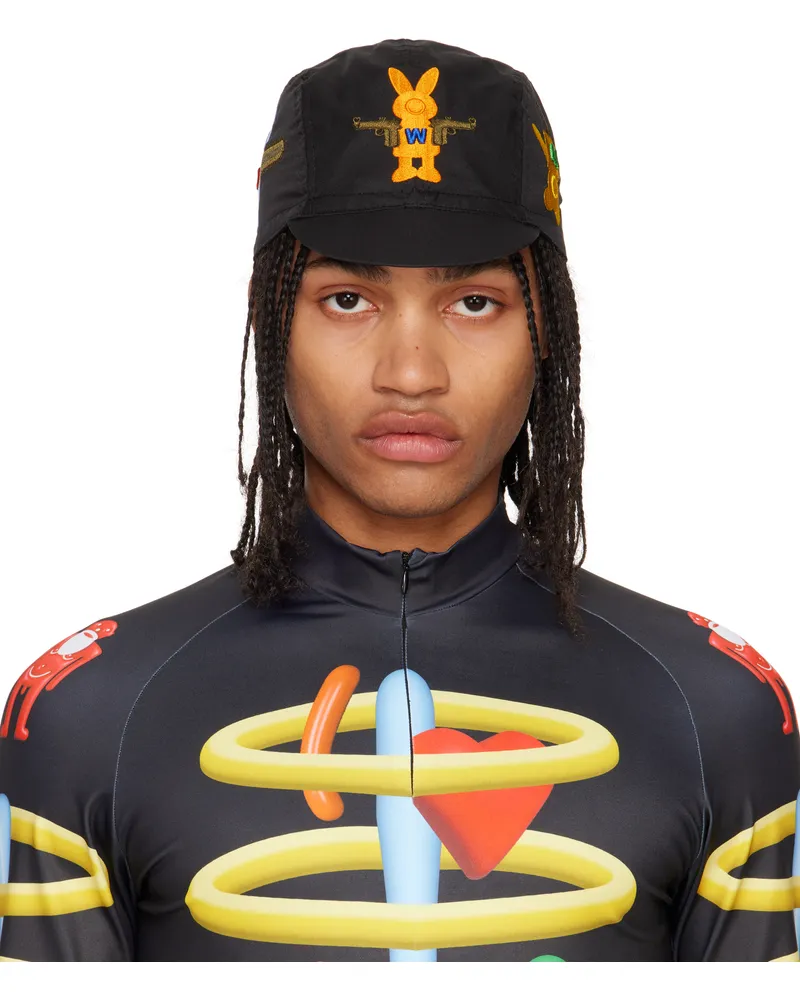 Walter van Beirendonck Black Toyterror Cycling Cap Comb.