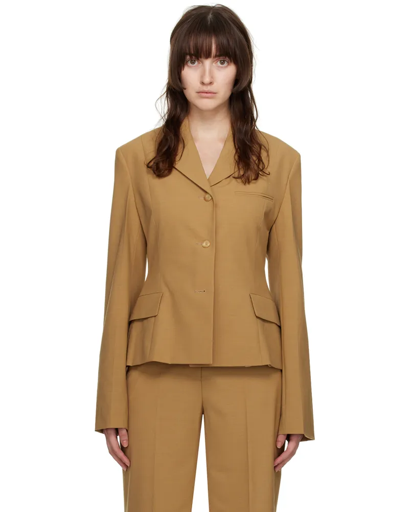 Nanushka Beige Bora Blazer Camel